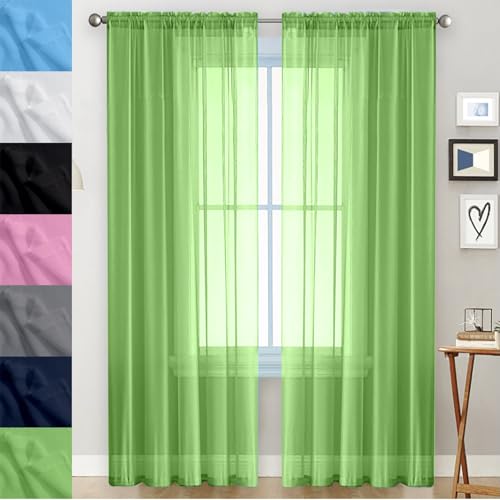 Voile Gardinen Weiss Transparent Ösenvorhang 70 x 200 cm Transparent in Leinen-Optik Waschbar in Vielen Bunten Farben mit Ösen Transparente Leinen Optik Gardine Fenster, Zuhause, Terrasse, Zart Grün Voile Gardinen Weiss Transparent Ösenvorhang 70 x 200 cm Transparent in Leinen-Optik Waschbar in Vielen Bunten Farben mit Ösen Transparente Leinen Optik Gardine Fenster, Zuhause, Terrasse, Zart Grün von GAIFNAG