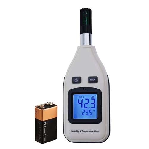 Digital-Luftfeuchtigkeits-Temperatur-Meter-Prüfvorrichtung 0~100% RH -30~70 ° C (-22~158 ° F), LCD-ANZEIGE THERMO-HYGROMETER Thermometer-Hintergrundbeleuchtung MAX MIN DATA HOLD von GAIN EXPRESS