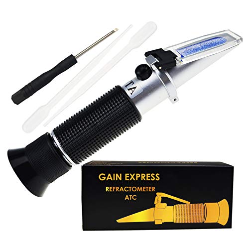 GAIN EXPRESS 0-32% Brix Refraktometer ATC Hochkonzentrierte Zuckerlösung Inhalt Test-Tool 0,2% Division, Homebrew Tester Meter, Brandy Bier Obst Gemüse Säfte Softdrinks von GAIN EXPRESS
