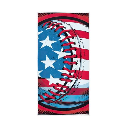 GAIREG Baseball mit USA Flagge Handtücher Dekorativ Handtuch für Badezimmer, Dusche, Hotel, Spa 15 x 30 Zoll von GAIREG
