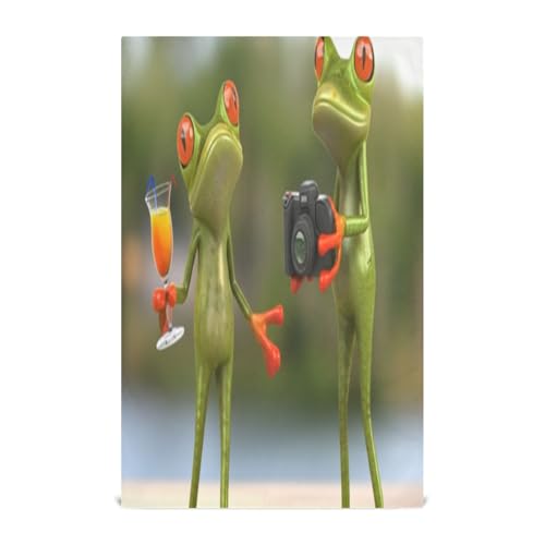 GAIREG Funny Frogs Geschirrtücher zum Trocknen von Geschirr, 71,1 x 45,7 cm, dekorative Geschirrtücher, Frühling, 6 Stück von GAIREG