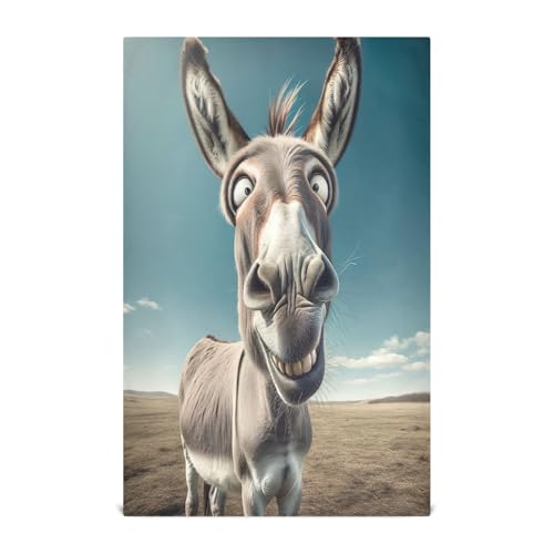 GAIREG Lustige Geschirrtücher und Handtücher, Motiv: Esel, 71,1 x 45,7 cm, saugfähig, für Restaurant, Küche, 4 Stück von GAIREG