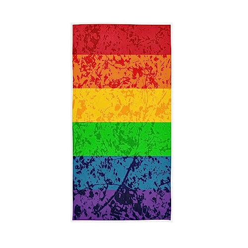 GAIREG Rainbow Gay Pride Flag LGBT Handtücher, 38,1 x 76,2 cm, weiche, hochsaugfähige Handtücher für Badezimmer, Fitnessstudio, Dusche von GAIREG