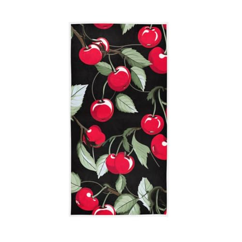 GAIREG Rote Kirschen Handtücher, Gesichtshandtücher für Badezimmer, 38,1 x 76,2 cm, weiche Handtücher von GAIREG