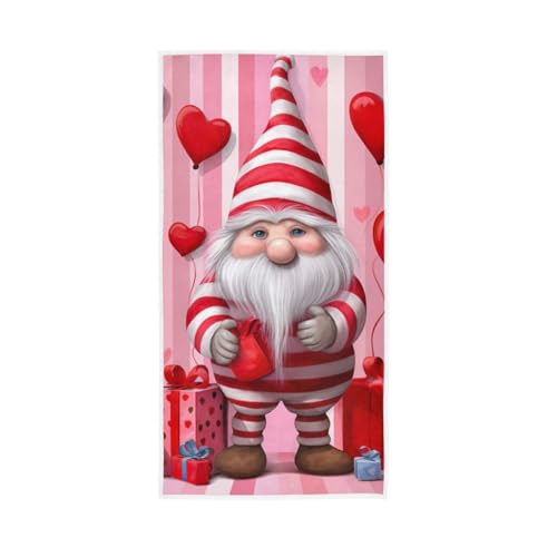 GAIREG Wichtel mit Herz Valentine Handtuch, Handtücher Badezimmer 38,1 x 76,2 cm, Badetuch von GAIREG