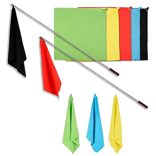 GAITWIN Pferdetrainingsausrüstung, Flagge, 5 Stück mit 1 Stück Teleskop-Fahnenmast, Longierstab für Reiterbedarf, verbessertes genähtes Schlaufen-Design GAITWIN Pferdetrainingsausrüstung, Flagge, 5 Stück mit 1 Stück Teleskop-Fahnenmast, Longierstab für Reiterbedarf, verbessertes genähtes Schlaufen-Design von GAITWIN