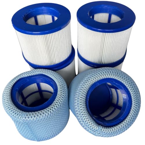 GAJA Filter Set 2in1 für aufblasbare Spa, Infinite Spa, 6 Filterkartuschen und 2 Schutznetze für Clever Spa u. Whirlpool Filter Spa Zubehör Ersatz Filter aufblasbare Pools von GAJA