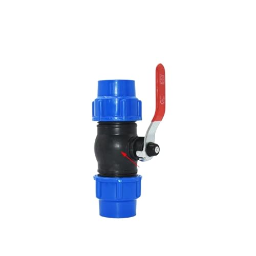 20/25/32/40/50/63 mm PVC PE Rohr Wasserhahn Tee Wasserspalter 1/2 3/4 1 Zoll 3,2 cm 3,8 cm 5,1 cm T-Rohr Kugelhahn T-förmiger Anschluss 1 Stück (Farbe: Metallkern, Größe: 63 mm) von GAJUST