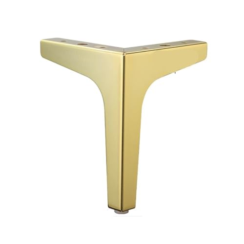 4 Stück Schwarz Gold Möbelfüße für Metall Couchtisch Füße Bett Sessel Beine Kommode Badezimmerschrank Ersatz Füße (Color : Golden-15cm-4pcs) von GAJUST