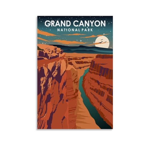 GAJUST Reise-Vintage-Poster, Grand Canyon National Park, Leinwanddruck, Kunstposter, ungerahmt, 20 x 30 cm von GAJUST