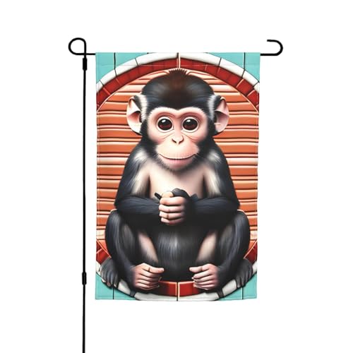 Die stille Affe Gartenflagge 30,5 x 45,7 cm. Helle, doppelseitige Outdoor-Dekoration bringt Spaß in Ihren Hof. Die stille Affe Gartenflagge 30,5 x 45,7 cm. Helle, doppelseitige Outdoor-Dekoration bringt Spaß in Ihren Hof. von GAJYFCL