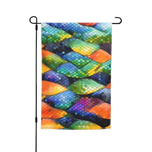 Regenbogenfischschuppen-Gartenflagge, 30,5 x 45,7 cm. Helle, doppelseitige Outdoor-Dekoration bringt Spaß in Ihren Hof. Regenbogenfischschuppen-Gartenflagge, 30,5 x 45,7 cm. Helle, doppelseitige Outdoor-Dekoration bringt Spaß in Ihren Hof. von GAJYFCL