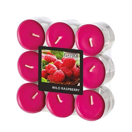 GALA "Flavour by Duftlichte Ø 37,5 mm, 16,6 mm weinrot - Wild Raspberry 96915 Duftkerzen Teelichter Duft-Teelichter, 18 Stück von GALA