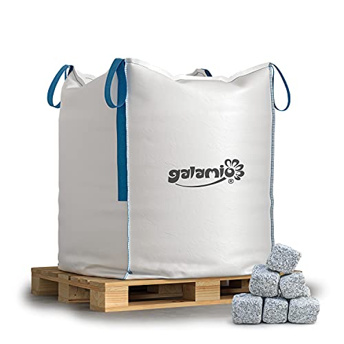 GALAMIO Granitpflaster Pflastersteine Kleinpflaster Granit Pflaster Stein Garten Rasenkante Naturstein Gespalten Grau 8/11cm 1.000kg BigBag / 1 Palette Paligo von GALAMIO
