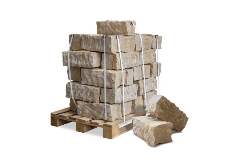 GALAMIO Mauerstein Sandstein 40*20*15 gespalten (Palette, 1-St) von GALAMIO