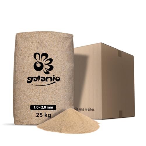 GALAMIO Quarzsand Sand Spielsand Sandkastensand Filtersand Poolsand Rasensand Vogelsand Aquariensand Terrariensand Teichsand Streusand 1,0-2,0mm 25kg Sack / 1 Karton Wolff & Müller von GALAMIO