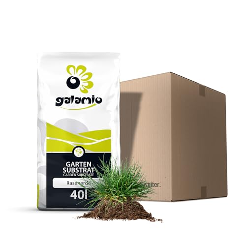 GALAMIO Rasenerde 40l Sack 1 Paket Gartenerde Kultursubstrat Gärtner Qualität Erde Mit Sand & Dünger Rasensubstrat Für Rasen Neuanlage Pflege & Ausbesserung Paligo von GALAMIO