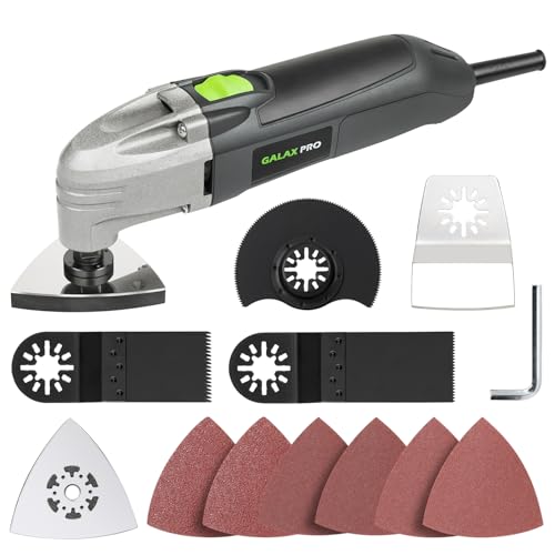 GALAX PRO 180W oszillierendes Multifunktionswerkzeug, 22000 OPM, 3 Grad Oszillationswinkel mit 3 Sägeblättern, 1 halbkreisförmiger Klingenschleifplatte, 6 Schleifpapieren zum Schleifen GALAX PRO 180W oszillierendes Multifunktionswerkzeug, 22000 OPM, 3 Grad Oszillationswinkel mit 3 Sägeblättern, 1 halbkreisförmiger Klingenschleifplatte, 6 Schleifpapieren zum Schleifen von GALAX PRO