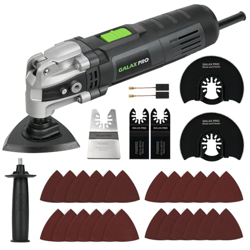 GALAX PRO Oszillationswerkzeug Oszillierer Multitool 400 Watt 6 Einstellbare Geschwindigkeiten zum Entfernen,Schaben,Schneiden,Polieren mit 30 Zubehör von GALAX PRO