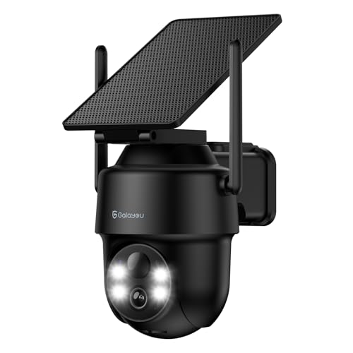 GALAYOU Überwachungskamera Aussen Akku Solar - 2K Kamera Überwachung Aussen Solar, WLAN Kamera Outdoor, PTZ, PIR Bewegungsmelder, Farbnachtsicht, Zwei-Wege-Audio, Alexa kompatibel, Schwarz GALAYOU Überwachungskamera Aussen Akku Solar - 2K Kamera Überwachung Aussen Solar, WLAN Kamera Outdoor, PTZ, PIR Bewegungsmelder, Farbnachtsicht, Zwei-Wege-Audio, Alexa kompatibel, Schwarz von GALAYOU
