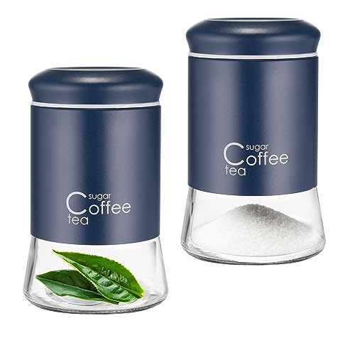 GALICJA Glas Mit Deckel Greno – Vorratsdosen Mit Deckel Luftdicht – Glasbehälter Mit Deckel – Aufbewahrungsglas Mit Deckel – Vorratsdosen Glas Mit Deckel – 1000ml Marineblau von GALICJA