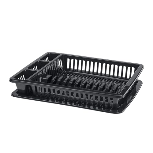 GALICJA Molly Abtropfgestell Geschirr Organizer – Geschirrabtropfgestell Kunststoff – DREI Zusätzliche Fächer – Geschirr Besteck Abtropfbehälter Anthrazit 46x37x8,5cm GALICJA Molly Abtropfgestell Geschirr Organizer – Geschirrabtropfgestell Kunststoff – DREI Zusätzliche Fächer – Geschirr Besteck Abtropfbehälter Anthrazit 46x37x8,5cm von GALICJA