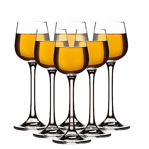 GALICJA PORTO Wodkaglas – Likerglaser mit Stiel –Likerglaser-Set – Wodka-Gläser – Glaser mit Stiel – Schnappsgläser-Set – Glas mit Stil – Likorglaser & Grappaglaser 60 ml 6-Teiliges Set von GALICJA