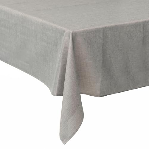 GALILEO SpA Tischdecke 140 x 240 cm Fleckschutz Leinenoptik 10 Plätze Grau Solid Sibilla von GALILEO SpA
