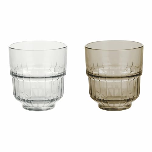 GALILEO 2er Set Stapelbare Trinkgläser 340 ml aus Glas, Dekor Streifen, transparent und braun, Vertical Sibilla GALILEO 2er Set Stapelbare Trinkgläser 340 ml aus Glas, Dekor Streifen, transparent und braun, Vertical Sibilla von GALILEO