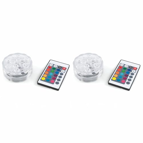 GALILEO Set mit 2 wasserdichten Strahlern, mit Fernbedienung, 10 LEDs, Ø 6,9 x 2,8 cm von GALILEO