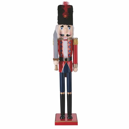 GALILEO Weihnachtlicher Nussknacker-Soldat aus Holz, Höhe 80 cm, rot und blau, Santa's House GALILEO Weihnachtlicher Nussknacker-Soldat aus Holz, Höhe 80 cm, rot und blau, Santa's House von GALILEO