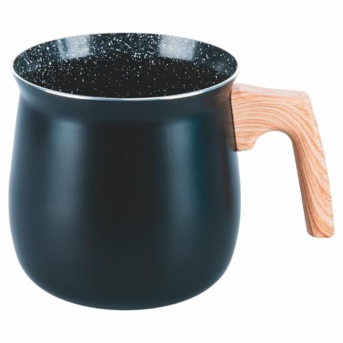 SìChef Milchtopf Aluminium 1,3 l Keramik Innenbeschichtung Griff Holzoptik von GALILEO