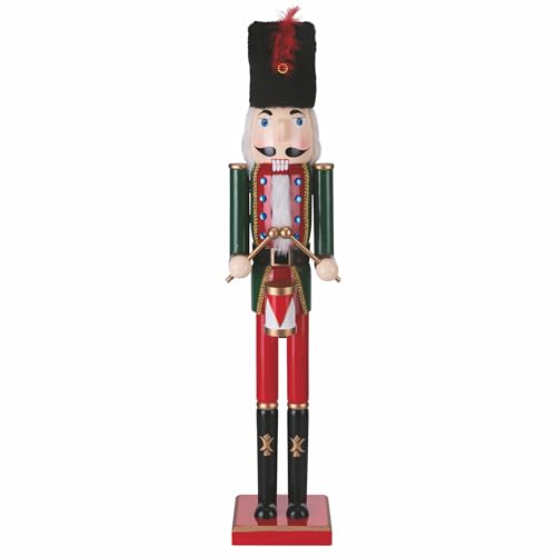 Weihnachtlicher Nussknacker-Soldat aus Holz, Höhe 80 cm, grün und rot, Santa's House Weihnachtlicher Nussknacker-Soldat aus Holz, Höhe 80 cm, grün und rot, Santa's House von GALILEO