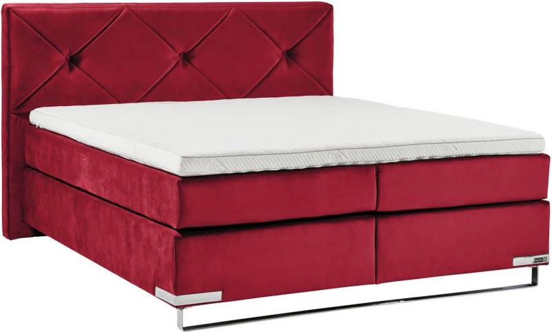 Musterring Boxspringbett Dubai, Kufe in Chrom, 3 Härtegrade, Kopfteil mit Knopfheftung von Musterring