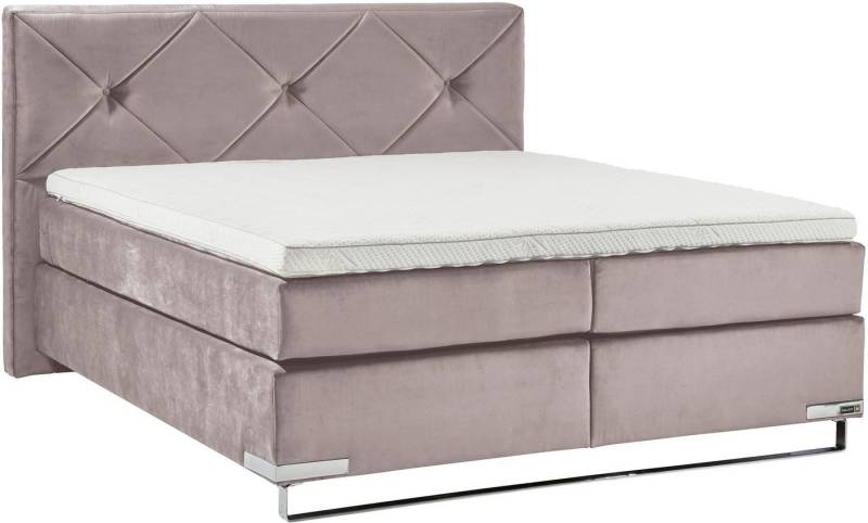 Musterring Boxspringbett Dubai, Kufe in Chrom, 3 Härtegrade, Kopfteil mit Knopfheftung von Musterring