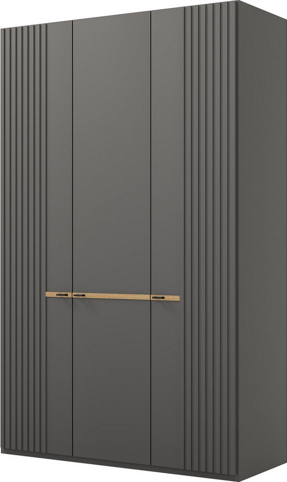 Musterring Drehtürenschrank Isabelle Lamellen in Korpusfarbe, Griffe in schwarz, versch. Größen und Farben von Musterring