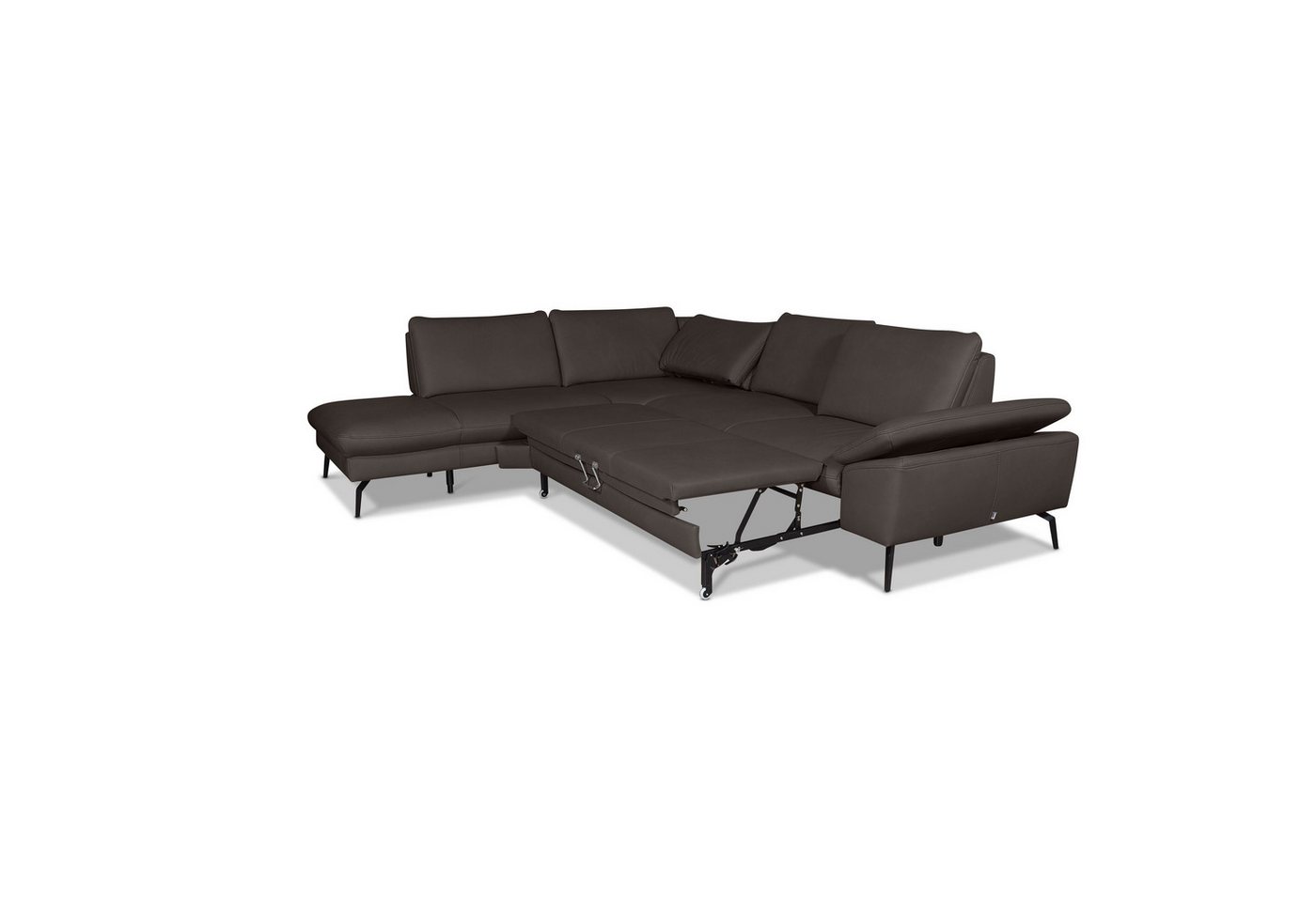 GALLERY M branded by Musterring Ecksofa Diana, 1 Teile, Nappa-Leder, Metallfuß schwarz, 3 verschiedene Sitzkomforts von GALLERY M branded by Musterring