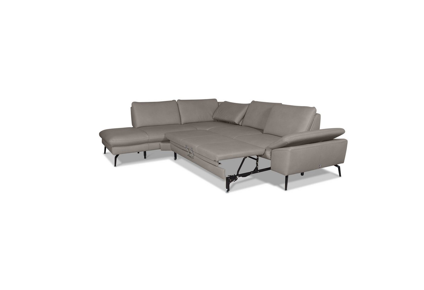 GALLERY M branded by Musterring Ecksofa Diana, 1 Teile, Nappa-Leder, Metallfuß schwarz, 3 verschiedene Sitzkomforts von GALLERY M branded by Musterring