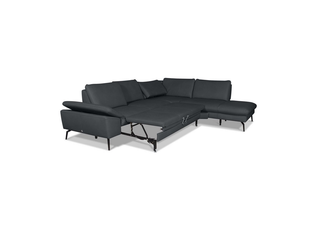 GALLERY M branded by Musterring Ecksofa Diana, 1 Teile, Nappa-Leder, Metallfuß schwarz, 3 verschiedene Sitzkomforts von GALLERY M branded by Musterring