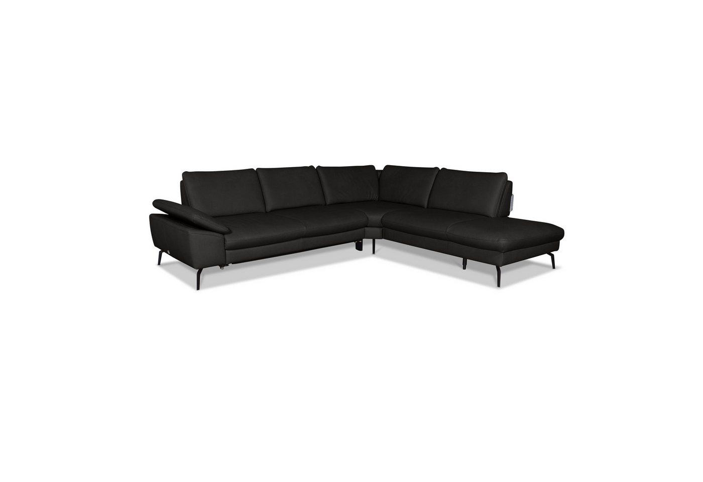 GALLERY M branded by Musterring Ecksofa Diana, 1 Teile, Nappa-Leder, Metallfuß schwarz, 3 verschiedene Sitzkomforts von GALLERY M branded by Musterring