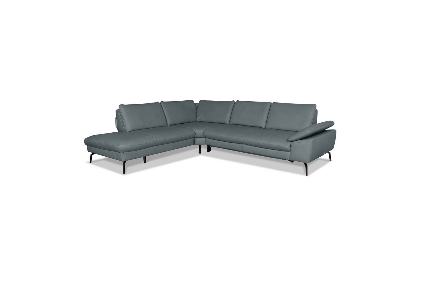 GALLERY M branded by Musterring Ecksofa Diana, 1 Teile, Nappa-Leder, Metallfuß schwarz, 3 verschiedene Sitzkomforts von GALLERY M branded by Musterring