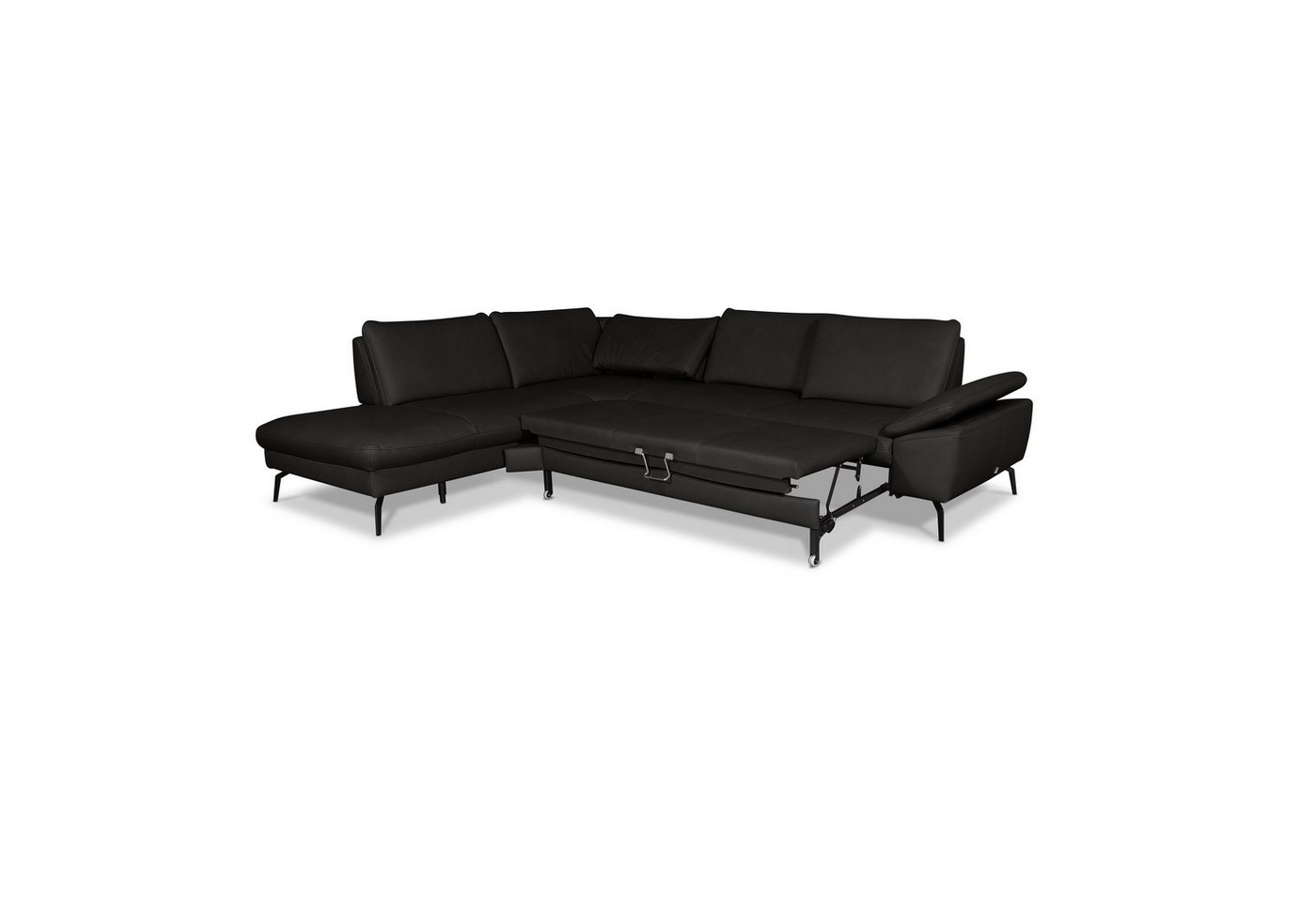 GALLERY M branded by Musterring Ecksofa Diana, 1 Teile, Nappa-Leder, Metallfuß schwarz, 3 verschiedene Sitzkomforts von GALLERY M branded by Musterring