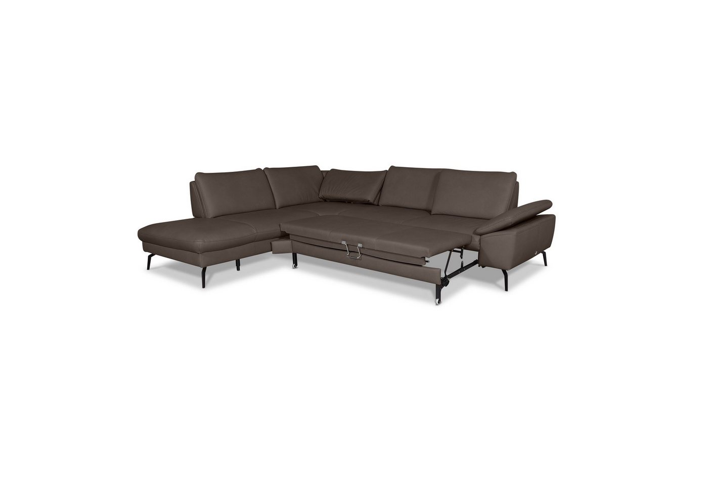 GALLERY M branded by Musterring Ecksofa Diana, 1 Teile, Nappa-Leder, Metallfuß schwarz, 3 verschiedene Sitzkomforts von GALLERY M branded by Musterring