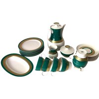 Rosenthal Thomas "Rotunda" Von Tapio Wirkkala - Kaffee-/Tee-Porzellan-Set, Deutsches Grüngoldenes Porzellan, 1950Er Jahre von GALLOLINEHOMEDESIGN