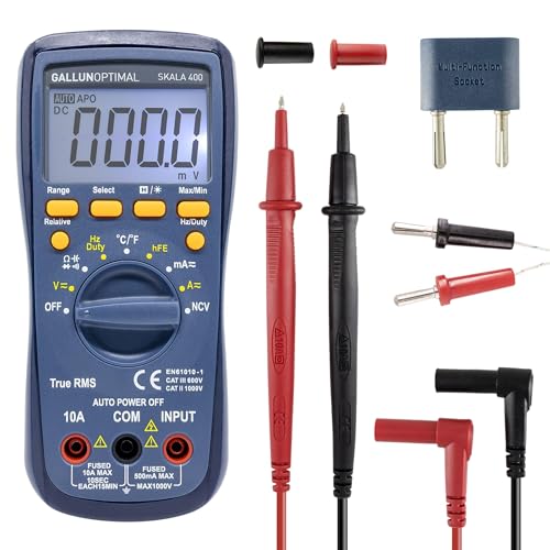 GALLUNOPTIMAL Skala 400 Digital-Multimeter True-RMS mit Temperatur-Messung + AC/DC Multifunktionstester + kontaktlose Spannungserkennung + automatischer Bereichswahl von GALLUNOPTIMAL