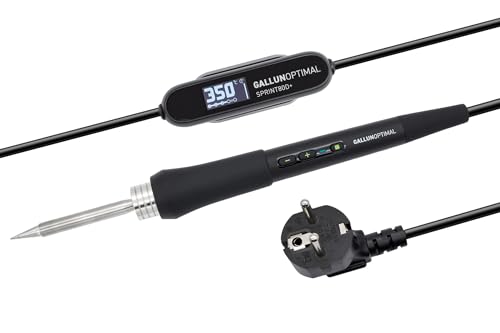 GALLUNOPTIMAL Temperatur geregelter Lötkolben mit OLED-Display und Kartuschenspitze, 1,77m Silikonkabel, Standby & Auto-Sleep, 230V – 80 Watt, 100° - 500°C, Aufheizzeit nur 22 s auf 350°C GALLUNOPTIMAL Temperatur geregelter Lötkolben mit OLED-Display und Kartuschenspitze, 1,77m Silikonkabel, Standby & Auto-Sleep, 230V – 80 Watt, 100° - 500°C, Aufheizzeit nur 22 s auf 350°C von GALLUNOPTIMAL