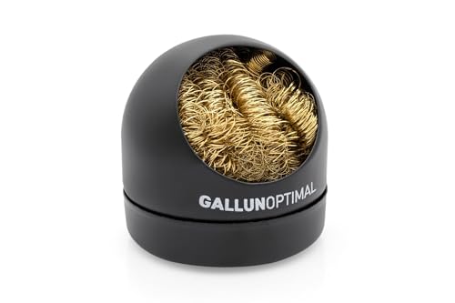 GALLUNOPTIMAL universeller Lötspitzenreiniger mit Kupferwolle, Metallgehäuse, Fester Stand, schwarz von GALLUNOPTIMAL