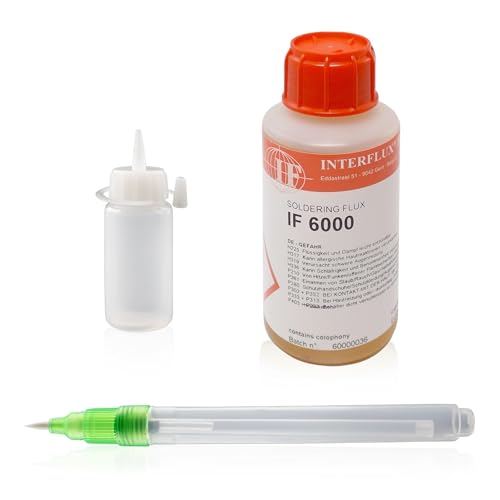GALLUNoptimal Flussmittelstift 10 ml unbefüllt mit Nylonpinsel inkl. Nachfüllflasche und 100 ml Interflux IF6000 Flussmittel von GALLUNOPTIMAL