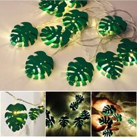 Blatt-LED-Lichterkette, 2 m, 10 LED-Hängelichterkette mit grünen Monstera-Blättern für die Dekoration im Schlafzimmer von GALOZZOIT