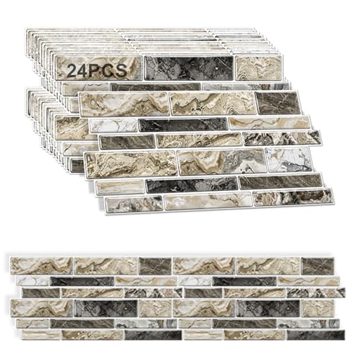 Fliesenaufkleber 24 Blatt 24,6×12 cm – Selbstklebende Klebefliesen Küche & Bad, Warmes Beige, Einfache Anwendung & Wasserdicht Fliesenaufkleber 24 Blatt 24,6×12 cm – Selbstklebende Klebefliesen Küche & Bad, Warmes Beige, Einfache Anwendung & Wasserdicht von GALOZZOIT
